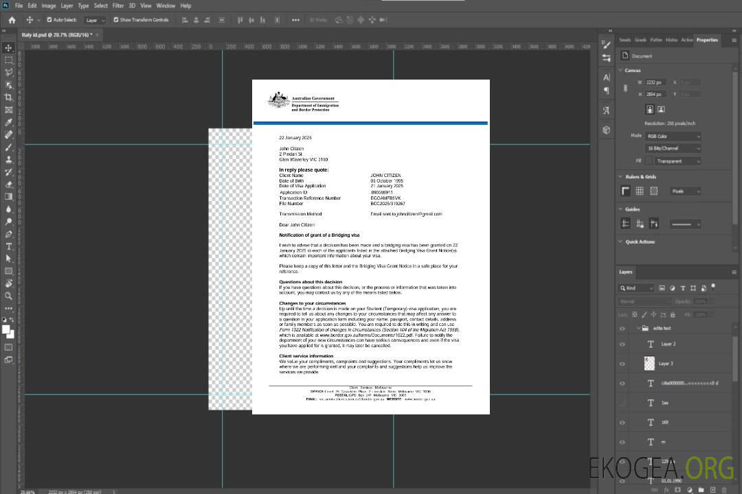 Modèle de visa électronique pour l'Australie aux formats Word et PDF template Modèle de visa électronique pour l'Australie aux formats Word et PDF template